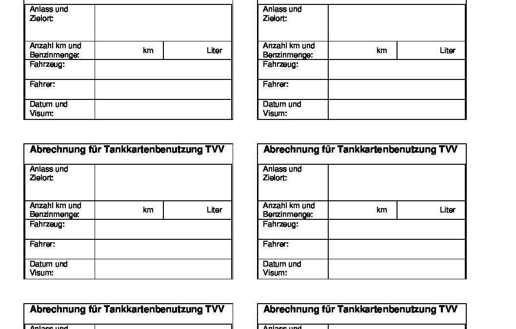 Benzinspesenabrechnung
