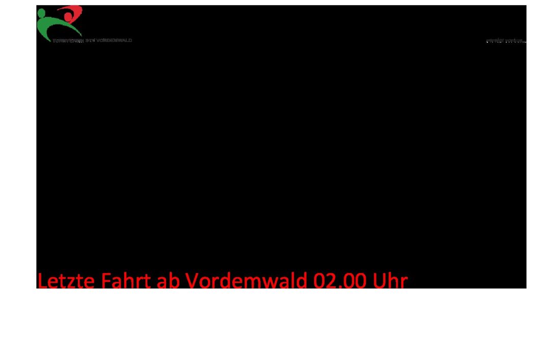 TV Vordemwald Fahrplan Turnibutz 10.06.2022