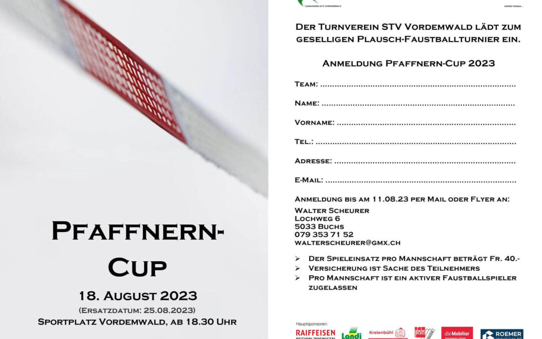 Ausschreibung Pfaffnern-Cup 2023