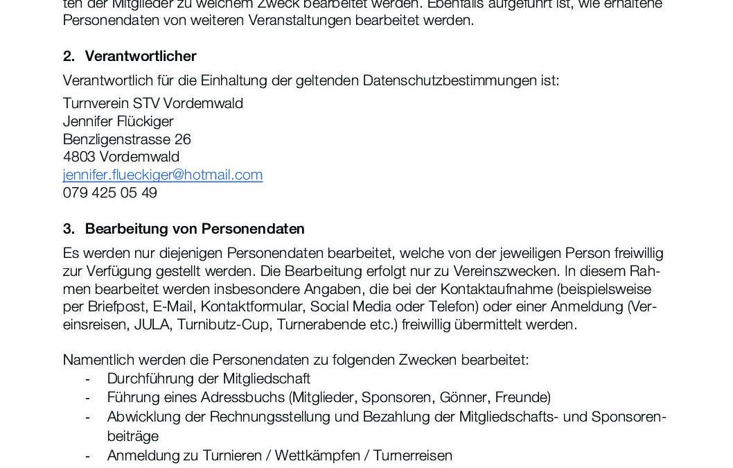 Datenschutzerklärung STV Vordemwald_240326