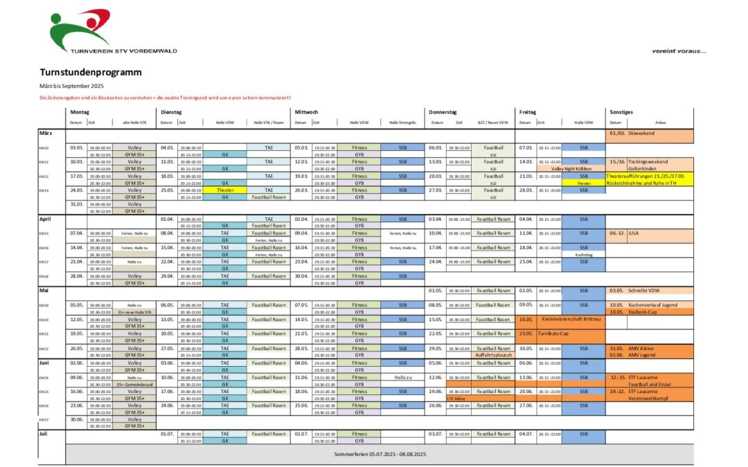 Turnstundenprogramm 2025_März – Mitte September